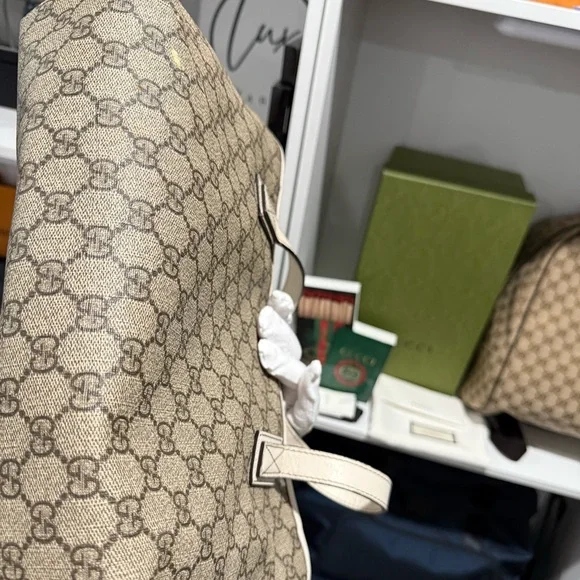 Gucci Tote Bag GG Logo Handbag GG Supreme Ivory - Picture 9 of 9